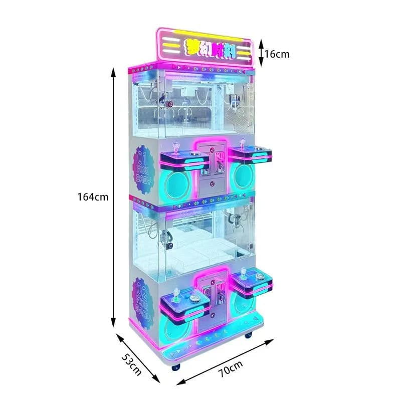 Jisun claw machines powered on for function testing before shipment
